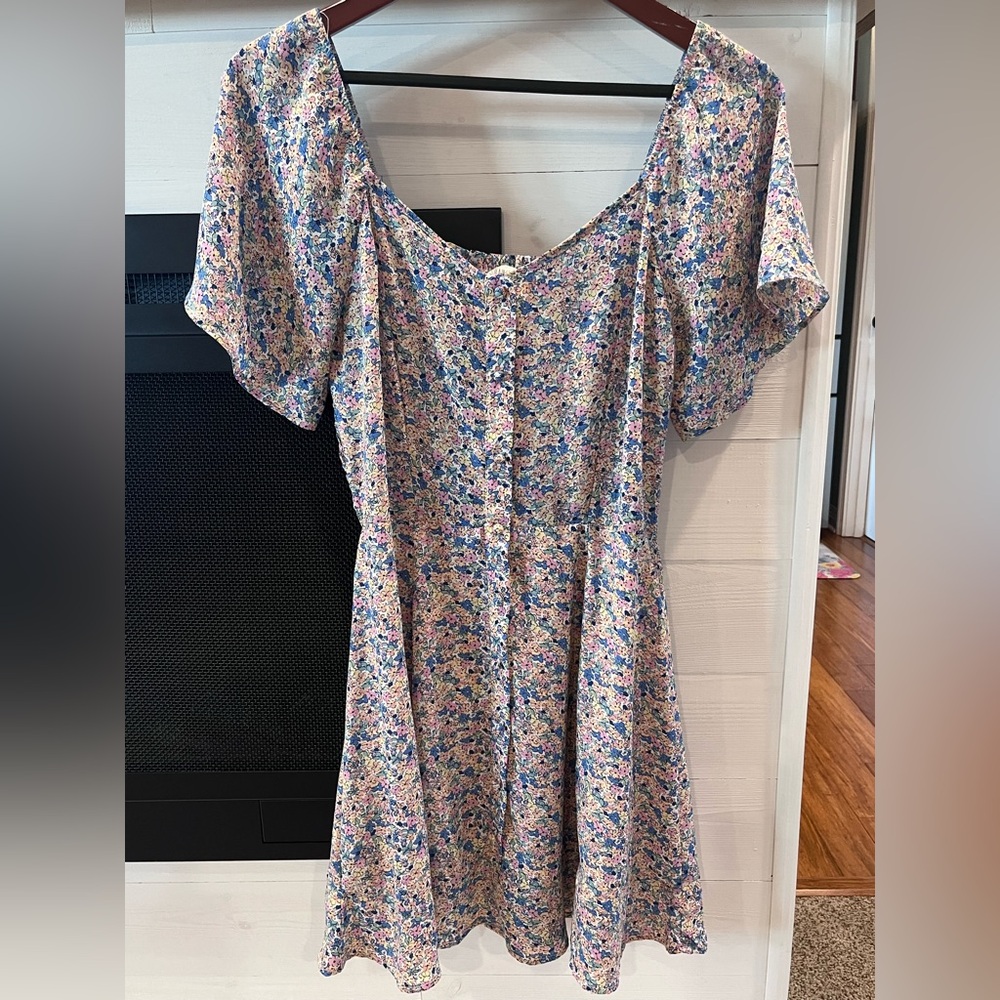 Sienna Sky Floral Dress in Blue, Pink, Cream